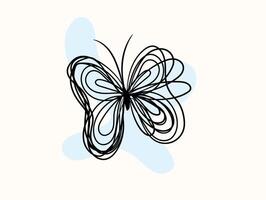 Butterfly outline with drawn details collection vector