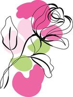 Monochromatic spring flowers collection vector