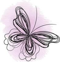 Linear flat butterfly outline design vector