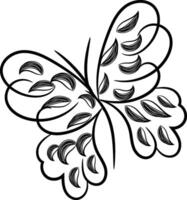 hermosa mariposa contorno ilustración vector