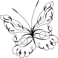 Beautiful butterfly outline illustration vector