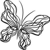 hermosa mariposa contorno ilustración vector