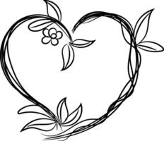 Hand drawn hearts border and frame vector