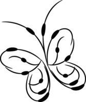 Beautiful butterfly outline illustration vector