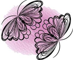 Butterfly outline with drawn details collection vector
