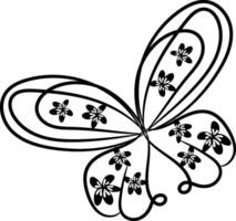 Beautiful butterfly outline illustration vector