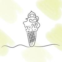 Hand drawn ice cream collection vector