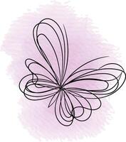 Linear flat butterfly outline design vector