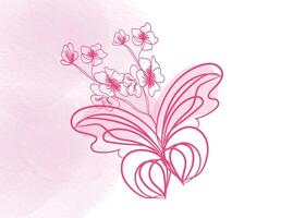 Beautiful butterfly outline illustration vector