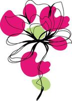 Monochromatic spring flowers collection vector