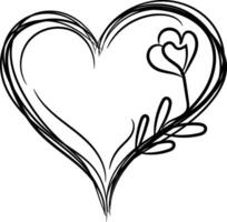 Hand drawn hearts border and frame vector