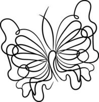 hermosa mariposa contorno ilustración vector