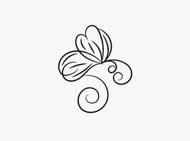 Butterfly outline with drawn details collection vector