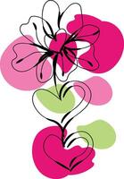 Monochromatic spring flowers collection vector