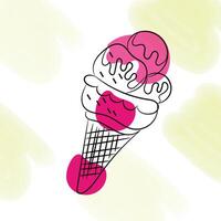 Hand drawn ice cream collection vector