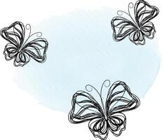 Beautiful butterfly outline illustration vector