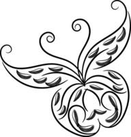 Beautiful butterfly outline illustration vector