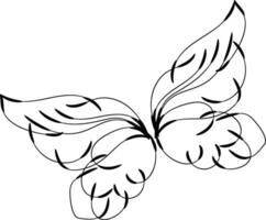 Beautiful butterfly outline illustration vector