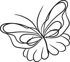 hermosa mariposa contorno ilustración vector