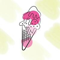 Hand drawn ice cream collection vector