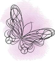 Linear flat butterfly outline design vector