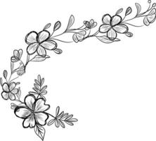 Hand drawn flat design simple flower outline vector