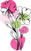 Monochromatic spring flowers collection vector