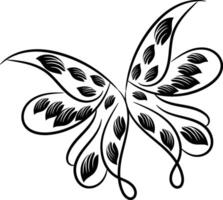 Beautiful butterfly outline illustration vector