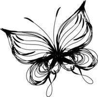 Beautiful butterfly outline illustration vector