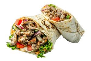 delicioso carne e vegetal burrito png