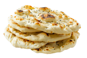 Stacked Fresh Flatbread With Sesame Seeds png