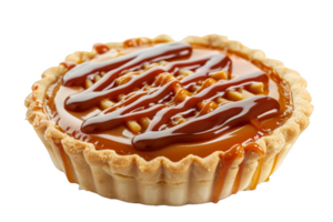 decadente caramelo tarta con rociado chocolate png