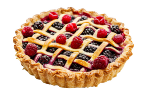 délicieux baie tarte avec framboises et myrtilles png