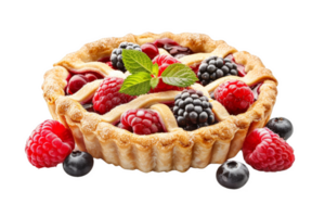 Delicious Berry Pie With Raspberries and Blueberries png