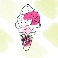 Hand drawn ice cream collection vector