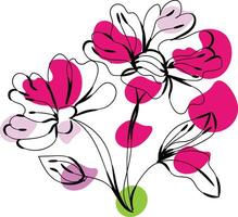 Monochromatic spring flowers collection vector