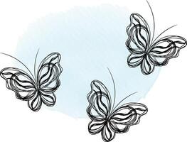 Beautiful butterfly outline illustration vector