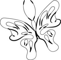 hermosa mariposa contorno ilustración vector