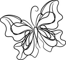 Beautiful butterfly outline illustration vector