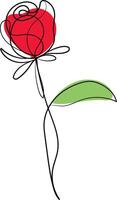 Hand drawn flat design simple flower outline vector