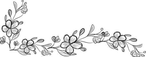Hand drawn flat design simple flower outline vector