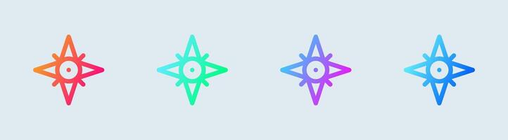 Compass line icon in gradient colors. Exploration signs illustration. vector