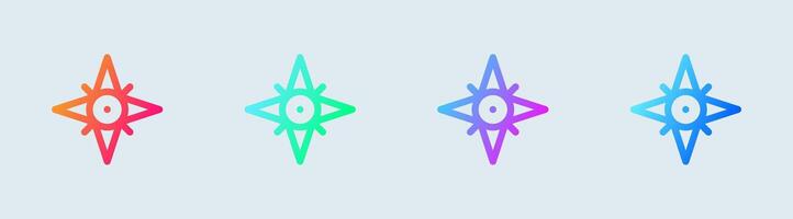 Compass line icon in gradient colors. Exploration signs illustration. vector