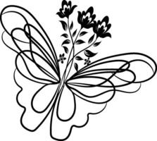 Beautiful butterfly outline illustration vector