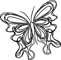 Beautiful butterfly outline illustration vector