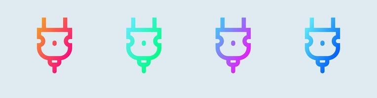 Socket line icon in gradient colors. Power plug signs illustration. vector