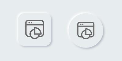 Analysis line icon in neomorphic design style. Data signs illustration. vector
