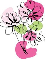 Monochromatic spring flowers collection vector