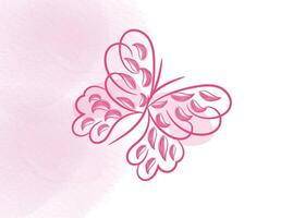 Beautiful butterfly outline illustration vector