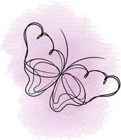 Linear flat butterfly outline design vector